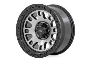 Wheel - Rough Country - 82 Series, One-Piece, 15x8, 5x4.5, -19mm - Machined Semi Gloss Black